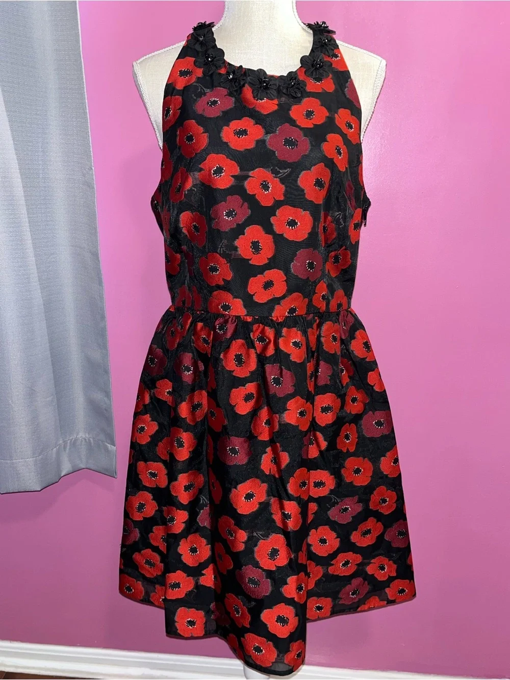 kate spade Poppy Jacquard T-Back Embellished Dress (Size 14) - Like New